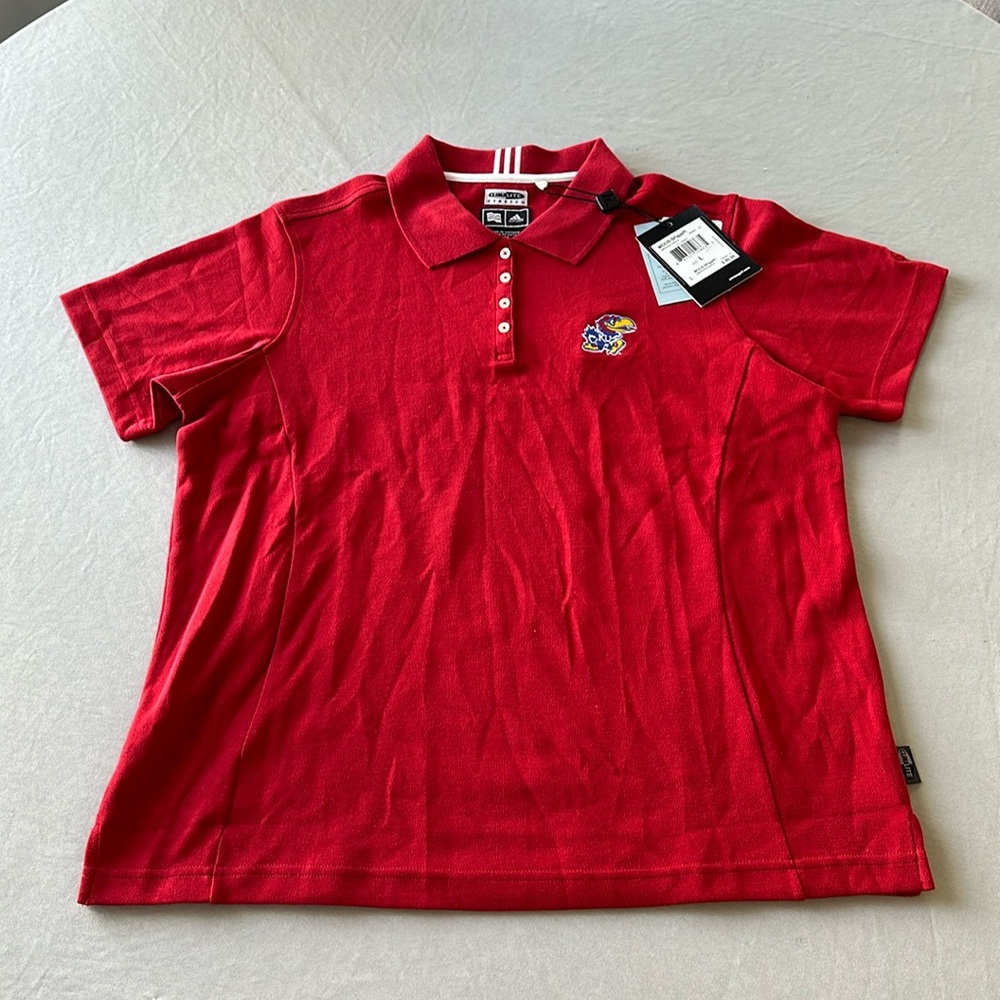 Women’s Size Large Climalite Kansas Jayhawk Golf Collared Shirt